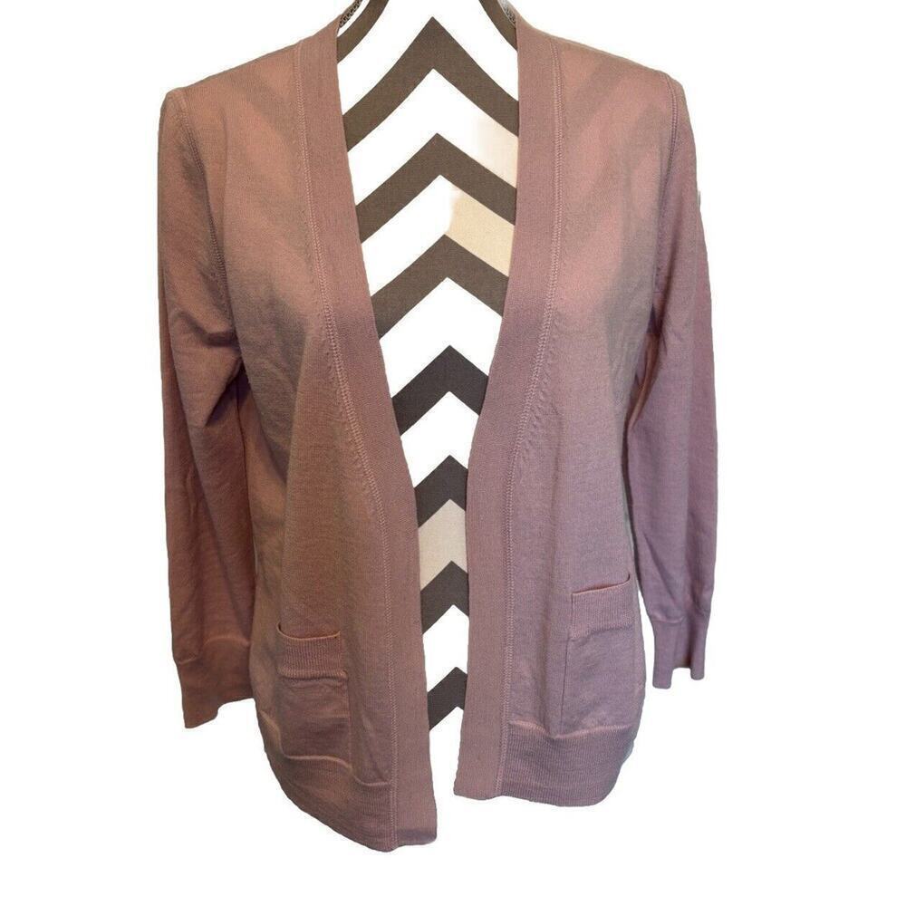 J. Crew Sweater Womens Large Lavender Cardigan Merino Wool Pockets Lightweight